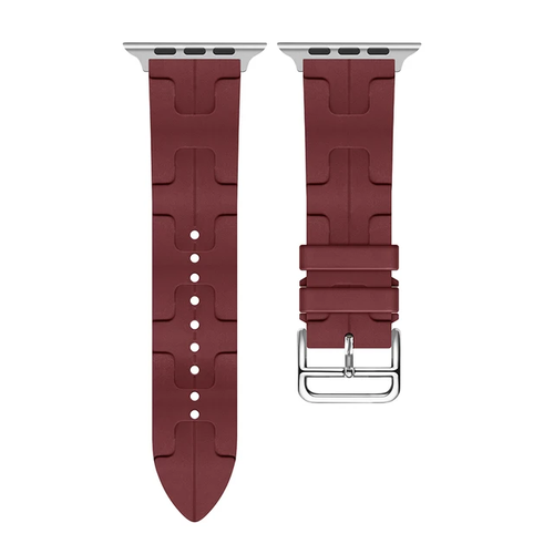 Силиконовый ремешок Ermes для Apple Watch 38/40/41mm, Wine Red