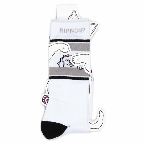 фото Носки ripndip носки с котом лордом нермалом ripndip socks, размер универсальный, белый, синий, серый