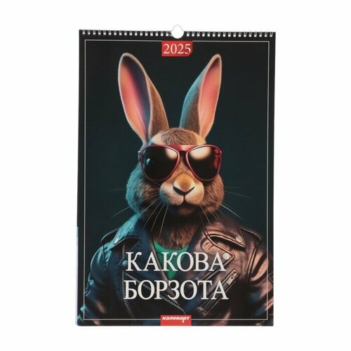Календарь перекидной на ригеле Какова борзота 2025 год А3 614₽