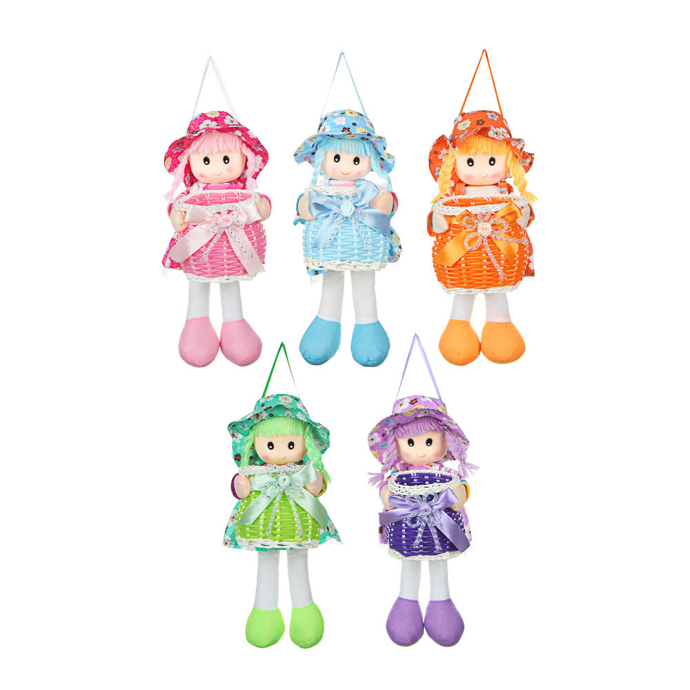 фото VETTA Корзинка декоративная, полиэстер, 28см, 5 цветов, 3 штуки