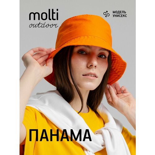 фото Панама molti базовая коллекция для взрослых и детей, размер 56-58, оранжевый