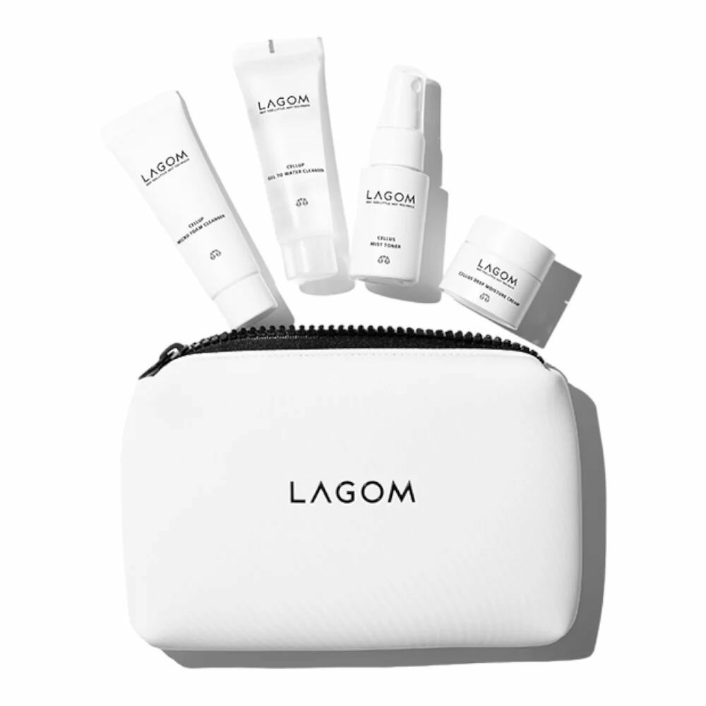 LAGOM Travel-набор миниатюр для глубокого увлажнения (гель для умывания, пенка очищающая, тонер-мист, крем) TRAVEL KIT (30мл*2/20мл/9мл)