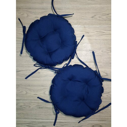 Подушка на стул Синяя 40 см с завязками 2 штуки 1060₽