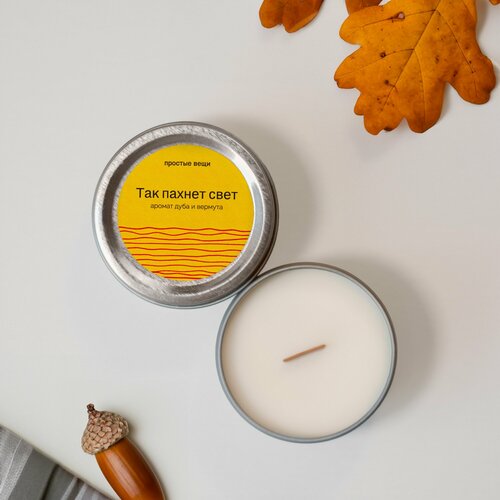 Свеча Простые вещи Так пахнет свет соевый воск цилиндрическая 100 мл 699₽