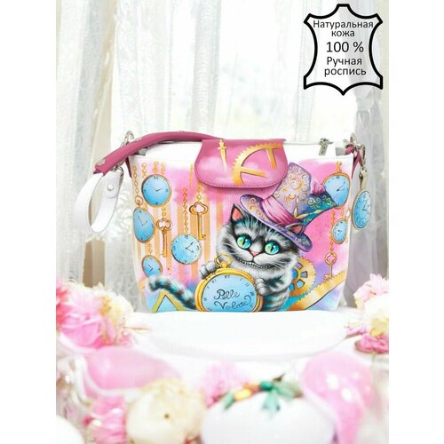 Сумка мессенджер Pelle Volare, фактура гладкая, розовый