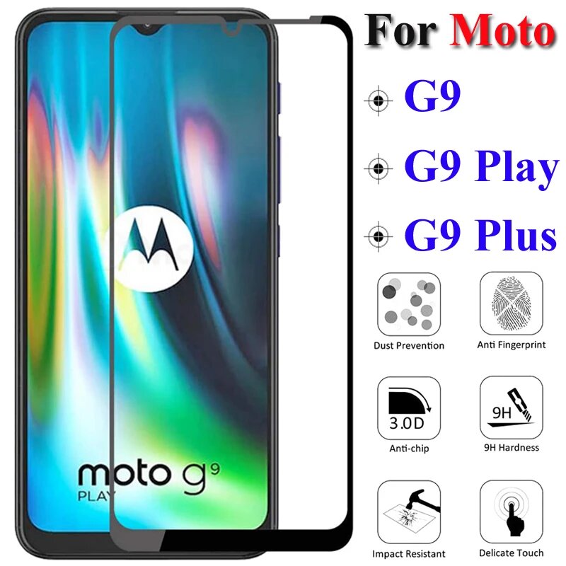Закаленное стекло с полным покрытием для Motorola G9, защитная пленка для экрана Motorola G9 Play, защитное стекло с полным клеем для Motorola G9 Plus, For Moto G9 Plus