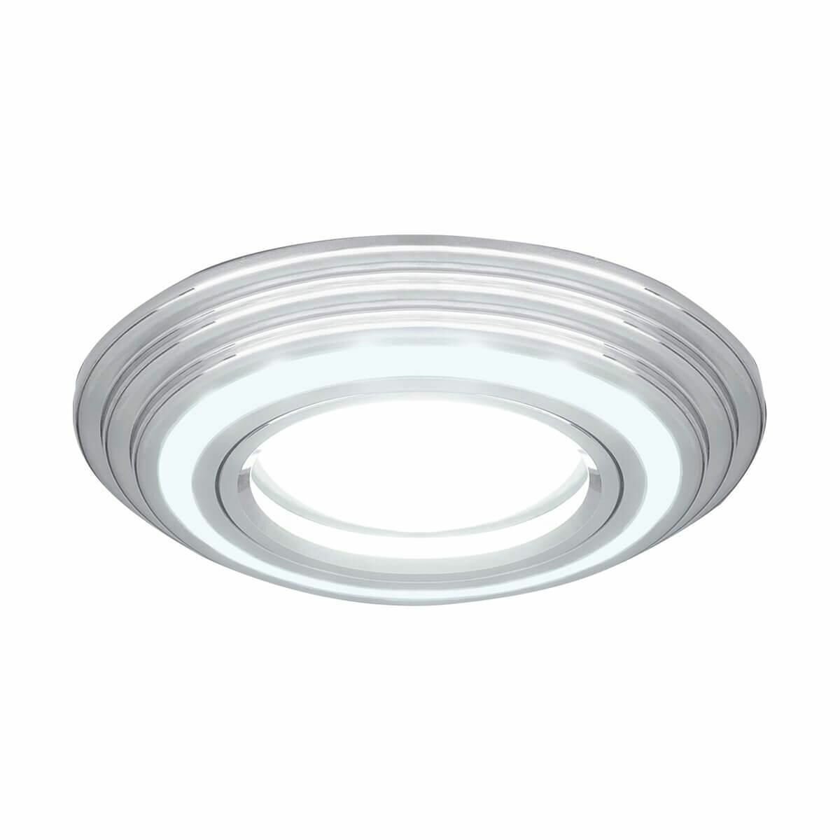 Встраиваемый светильник св/д GU5.3 3Вт LED 3000K Backlight круглый хром BL138.