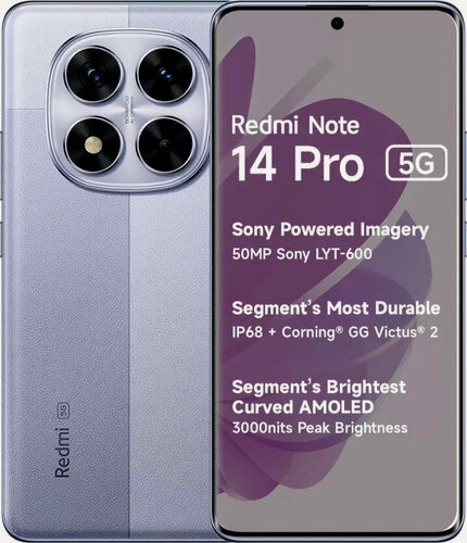 Изображение товара Смартфон Xiaomi Redmi Note 14 Pro 5G 12/512Gb Purple NFC EU (Global Version)