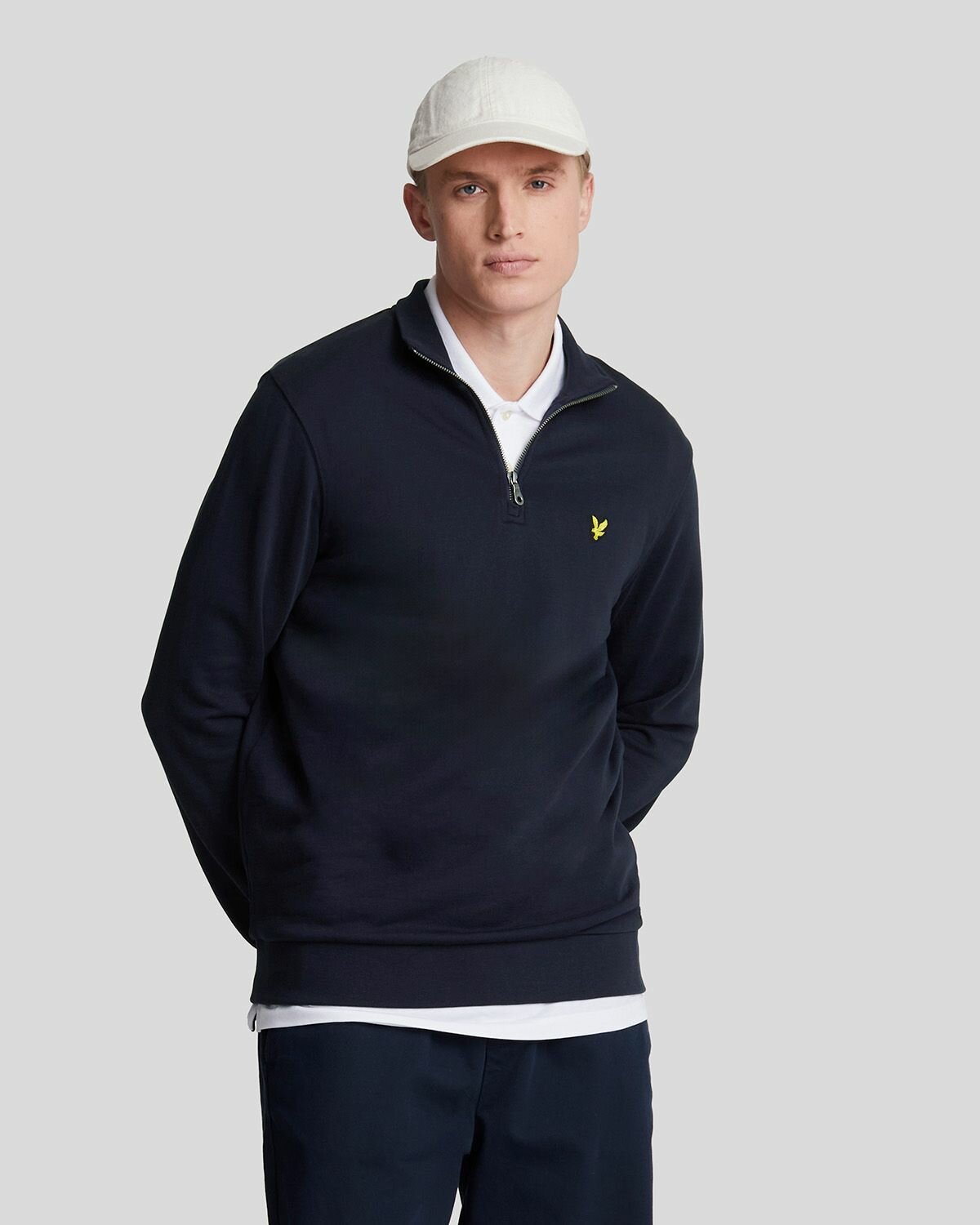 Толстовка Lyle & Scott Loopback Quarter Zip Sweat, размер M, , dark navy