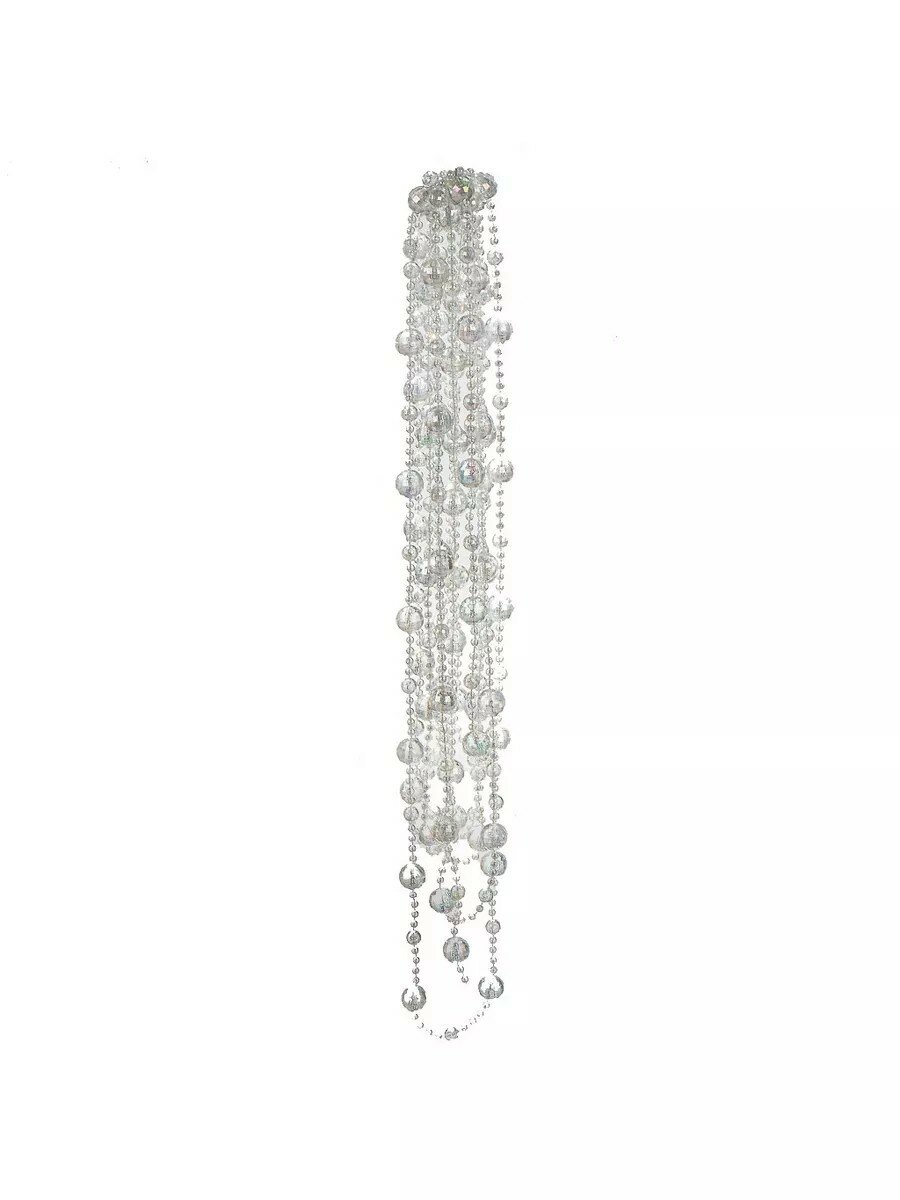 Бусы новогодние пластик 500 см круглые прозрачные SYZLB- 2223045