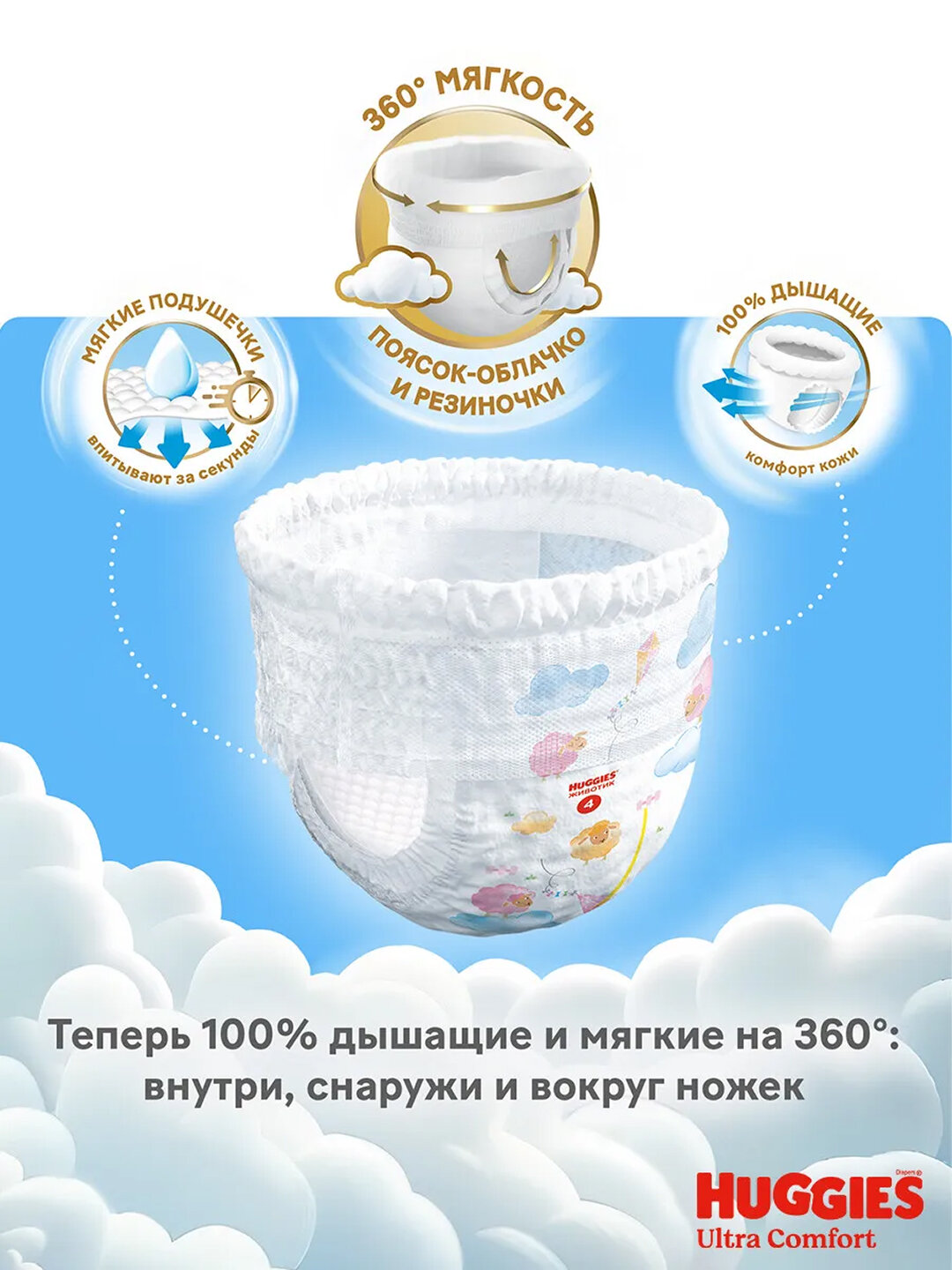 Подгузники-трусики Huggies Ultra Comfort, для девочек, 38 штук, 6 размер — фото 1