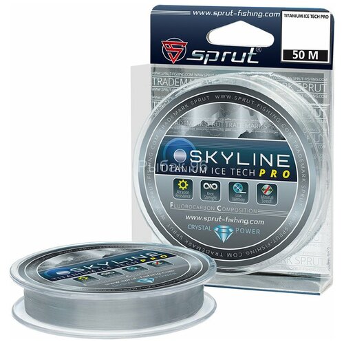 фото Леска sprut skyline fluorocarbon composition icetech pro titanium 0.255 50м