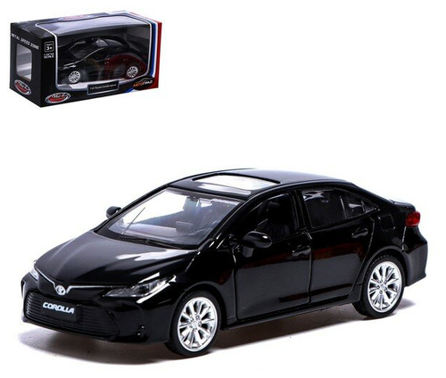 Машина металлическая ТероПром 7389679 TOYOTA COROLLA HYBRID, 1:43, инерция, открываются двери, цвет чёрный