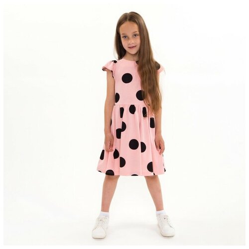 фото Платье для девочки luneva, размер 116, цвет персиковый, рукав-крылышко