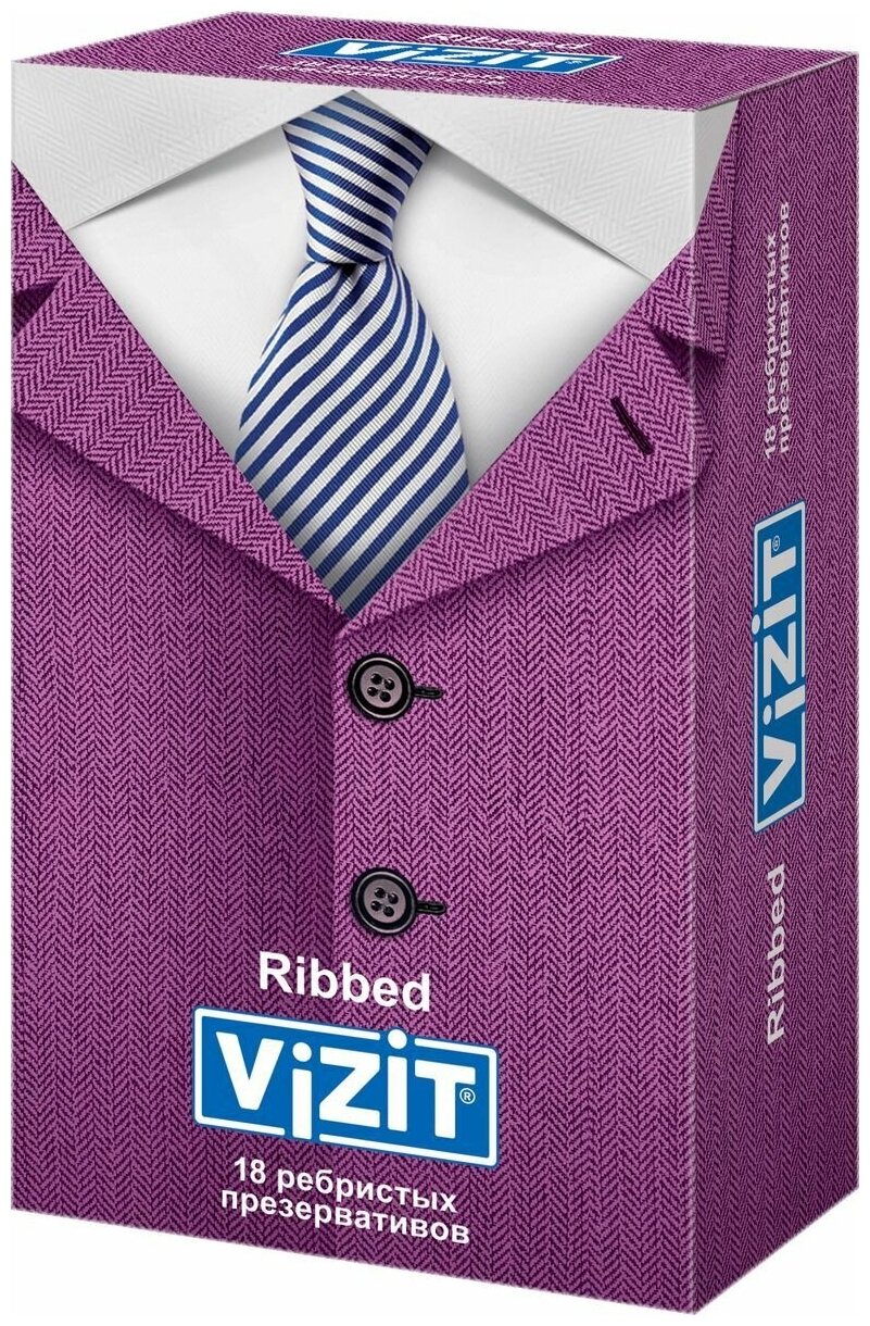 Презервативы VIZIT Ribbed Ребристые 18 шт.