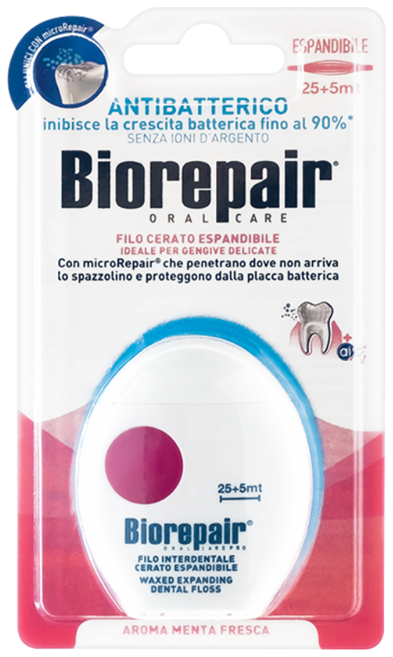 Зубная нить Biorepair Filo Cerato Espandibile Вощеная расширяющаяся, 30 м