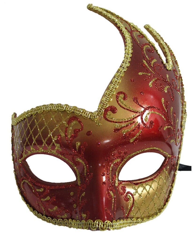 Красная ассиметричная маска (13566)