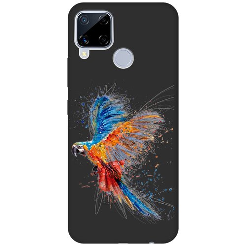 Матовый Soft Touch силиконовый чехол на realme C15, C25, Рилми С15, С25 с 3D принтом Colorful Parrot черный матовый soft touch силиконовый чехол на realme c15 c25 рилми с15 с25 с 3d принтом patriot черный