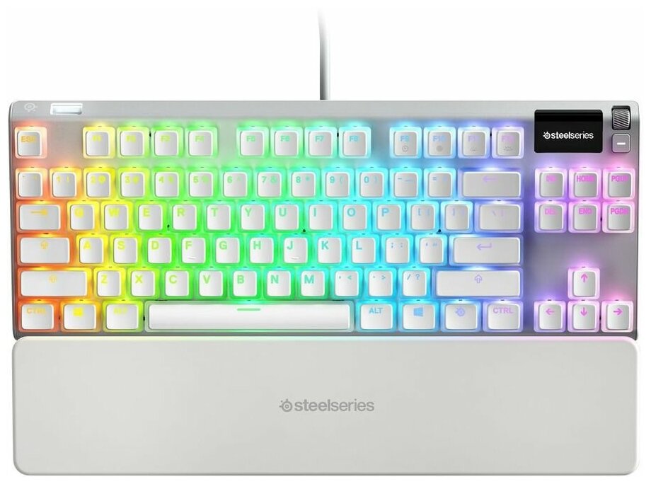 Клавиатура Steelseries Apex 7 TKL-Ghost RU (64656) белый c подставкой для запястий