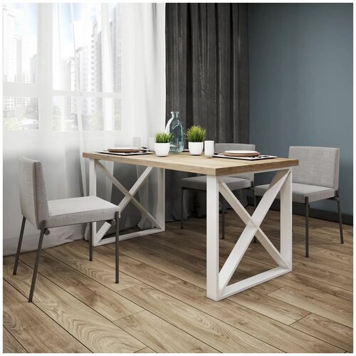 Обеденный стол в стиле Лофт Бруно / 120 см