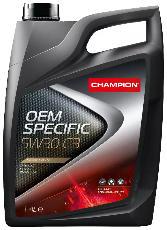 Масло Моторное Champion Oem Specific 5w30 C3, Acea: C3-16 (4л) Синт. 505 00 505 01 229.51 229.52 CHAMPION OIL арт. 8208812