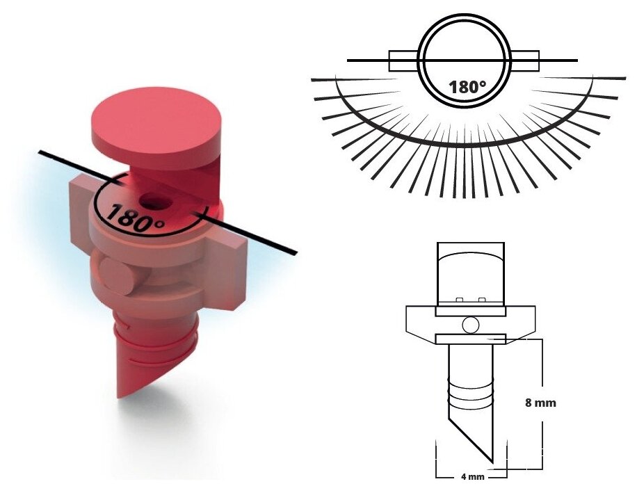 Микроспринклер 180 / 120л/ч / Красный / упаковка - 50 шт / Irritime - фотография № 2