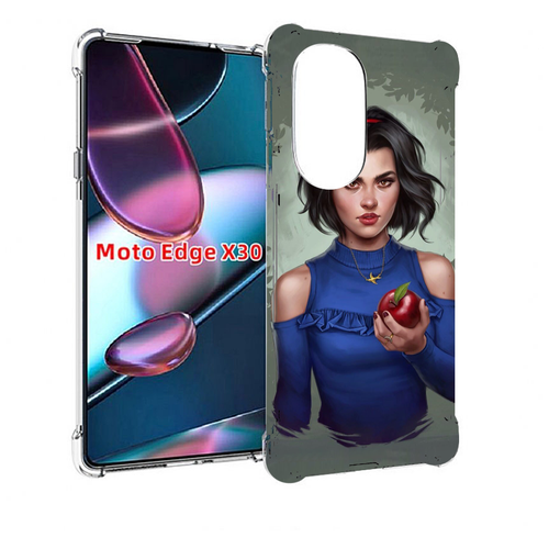 Чехол MyPads девушка-с-яблоком женский для Motorola Moto Edge X30 задняя-панель-накладка-бампер чехол mypads девушка с яблоком женский для motorola edge 30 ultra задняя панель накладка бампер