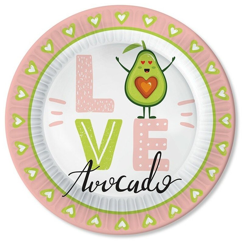 Тарелки "Love Авокадо", 18 см, 6 шт.
