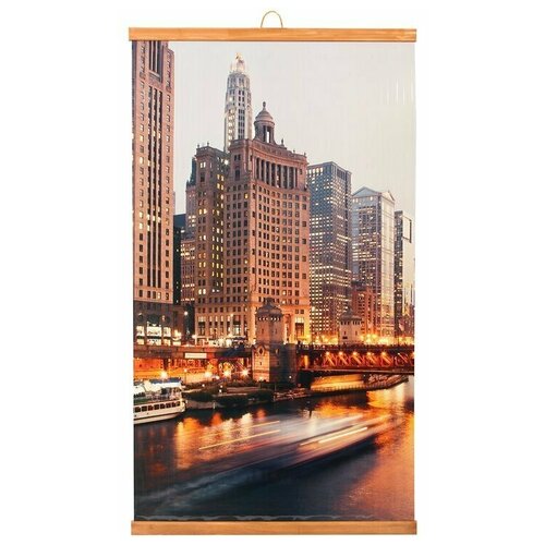 Обогреватель настенный домашний очаг Ночной город Мегаполис настенное панно 10560см Инфракрасный 135000₽