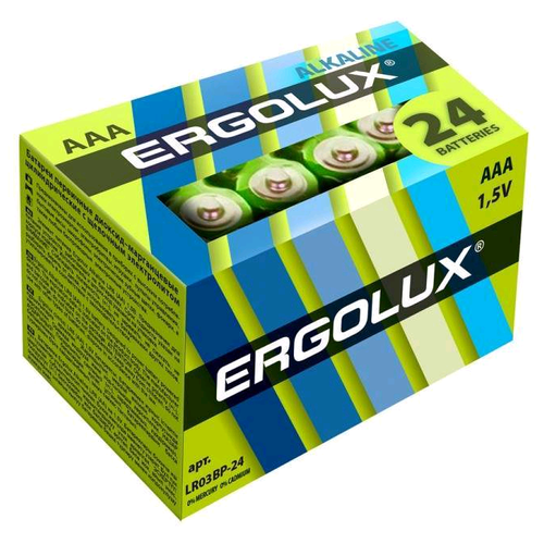 Батарейка Ergolux LR03 AAA BOX24 Alkaline 1.5V (24/480)