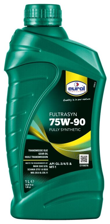 Синтетическое трансмиссионное масло Eurol Fultrasyn 75W-90 GL 3/4/5, 1л