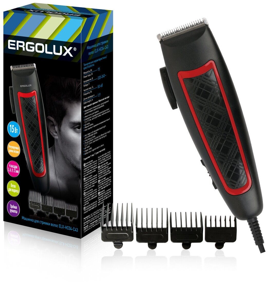 Ergolux ELX-HC04-C43 черный с красным .