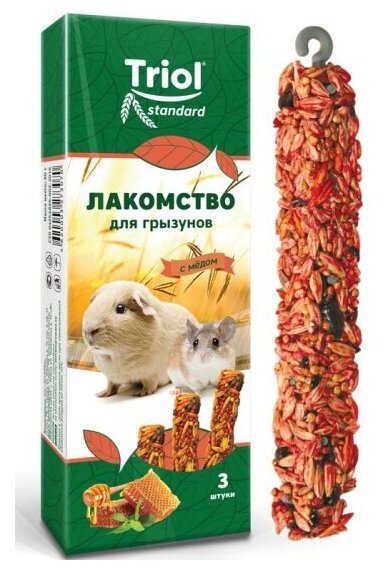 Лакомство Triol Standard для грызунов с мёдом (уп. 3 шт), 80г