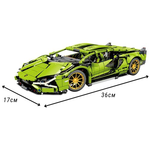 Конструктор Technique Lamborghini 1254 деталей / Зелёный Ламборджини конструктор / Конструктор для детей / Конструктор Гоночные машинки / Ламбо