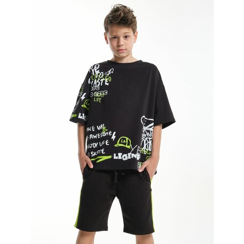 фото Футболка mini maxi, размер 140, черный