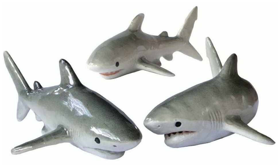 Набор фарфоровых фигурок KLIMA "Акула", 3шт, 10см (Франция)