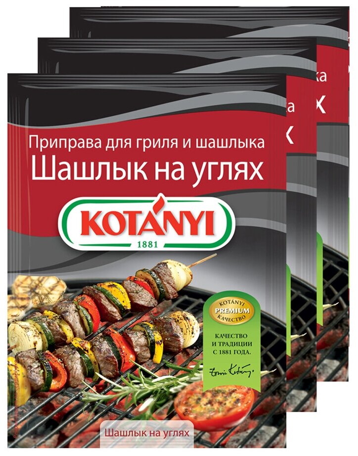 Приправа для гриля и шашлыка Шашлык на углях KOTANYI 30г - 3 пакетика