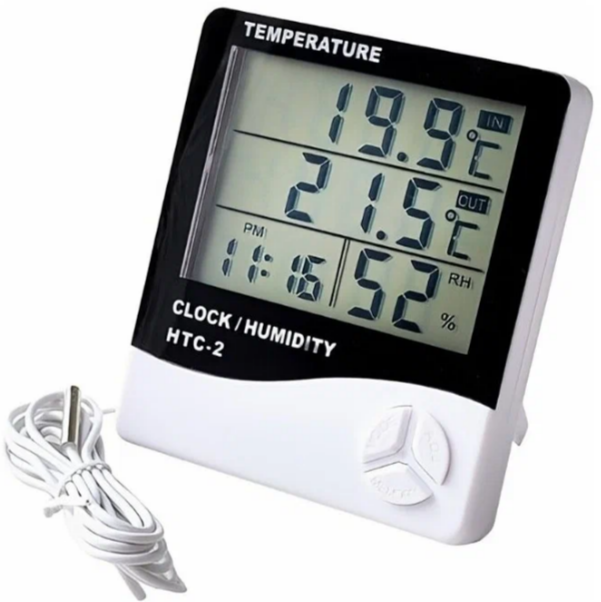Цифровой термометр гигрометр часы- метеостанция. - фотография № 1