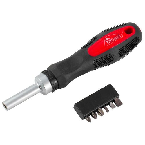 Набор реверсивная отверткас битами, 6 предметов, PH1,2,3,SL3,5,7CrV, (уп.)