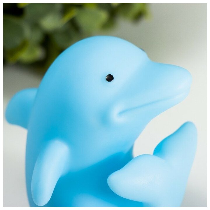 Ночник "Дельфиненок" LED RGB голубой 7х7 см - фотография № 10