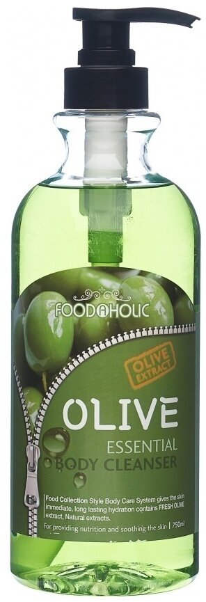 Гель для душа с экстрактом оливы ESSENTIAL BODY CLEANSER #OLIVE 750 мл. FOODAHOLIC