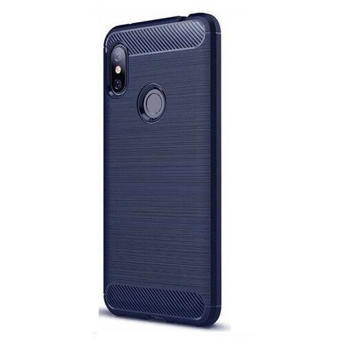 Накладка силиконовая для Xiaomi Redmi Note 6 Pro под карбон и сталь синяя накладка силиконовая для xiaomi redmi note 6 pro под карбон и сталь серая