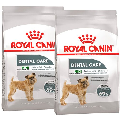 Сухой корм ROYAL CANIN MINI DENTAL CARE для взрослых собак маленьких пород от заболеваний зубов и десен (1 + 1 кг)