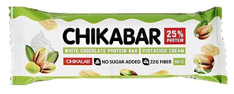 Батончик Chikalab глазированный Фисташковый крем 60г Фитнес Фуд - фото №1