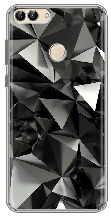 Дизайнерский силиконовый чехол для Хуавей Р Смарт / Huawei P Smart Черные кристаллы