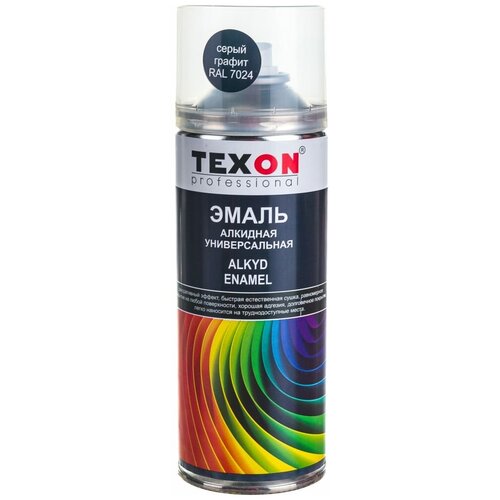 Эмаль TEXON универсальная, RAL 7024 серый графит, глянцевая, 520 мл