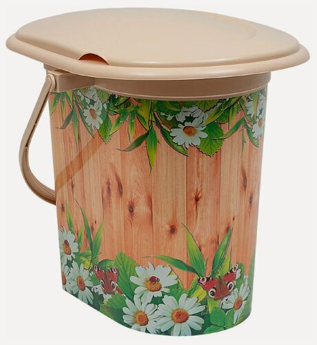 Изображение товара Ведро-туалет "Летний день" Альтернатива М2328, крышка, объем 17л, нагрузка до 100кг