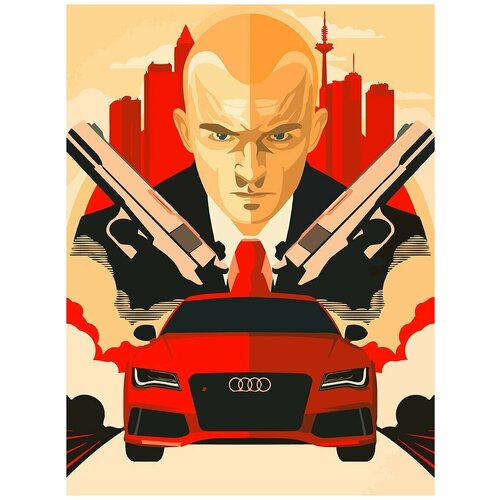 Картина по номерам на холсте игра Hitman (Агент 47) - 8619 В 30x40