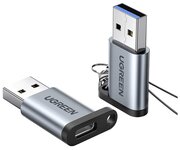 Адаптер UGREEN US276 (50533) USB 3.0-A to USB-C M/F Adpater. Цвет: серый