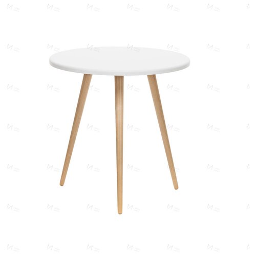 Журнальный стол в сканди стиле Бекс Крем, каркас дерево, (ШхГхВ), мм: 450х450х450